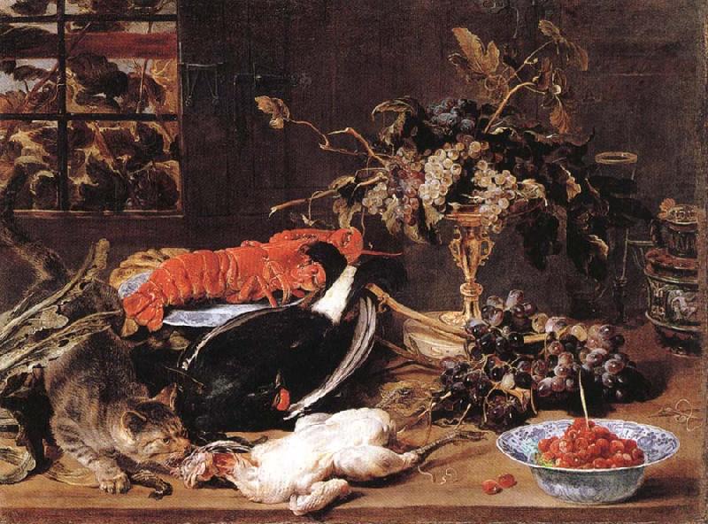 Hungry Cat with Still Life, Frans Snyders